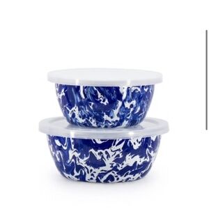 Golden Rabbit Home Cobalt Swirl Prep Bowl Set of 2